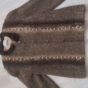 Handwoven wool button up jacket East & Weft beautiful unique thick wool coat